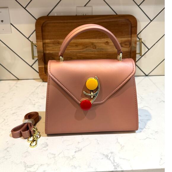 Chivah Handbags - Chivah brand structured top handle handbag pink silicone with shoulder strap